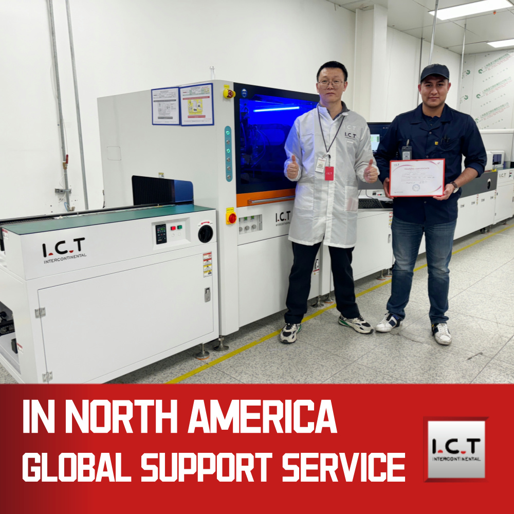 I.C.T | SMT ダブルデジタルコンフォーマルコーティング機 PCB 生産ライン