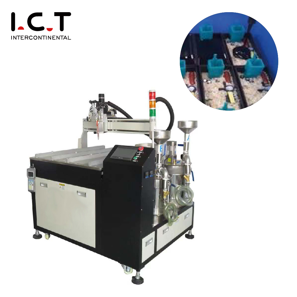 I.C.T |半自動二液性樹脂接着剤エポキシ塗布ポッティングマシン