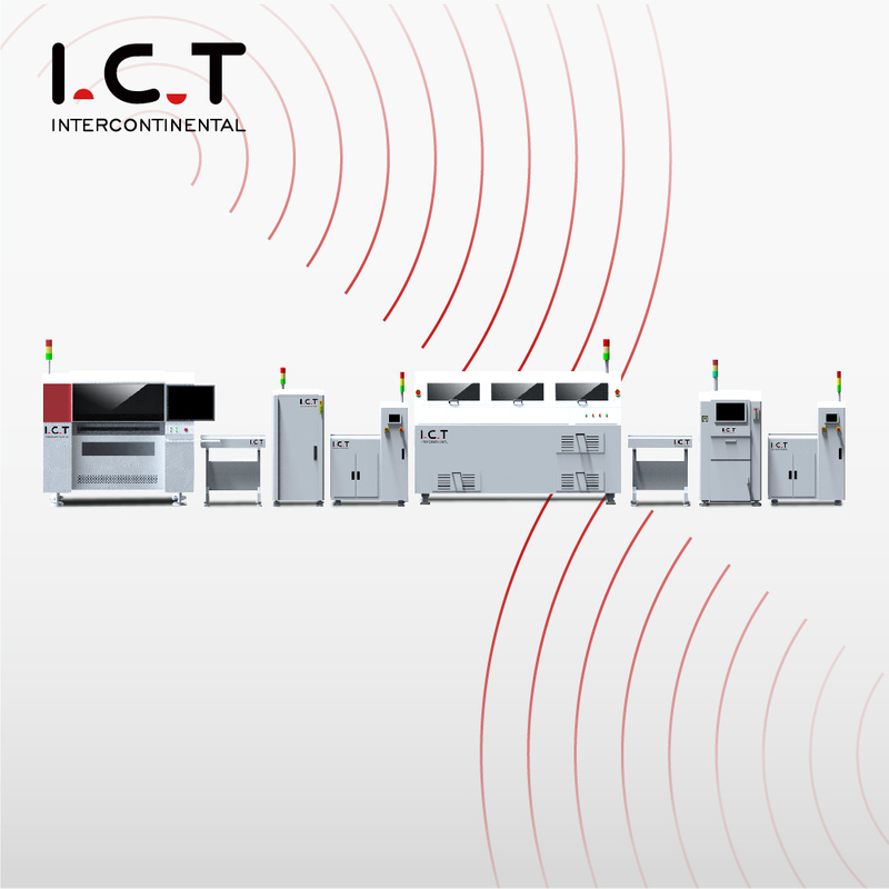 I.C.T |Fuji 2021 携帯電話向け自動真空糊充填生産 SMT 包装ライン