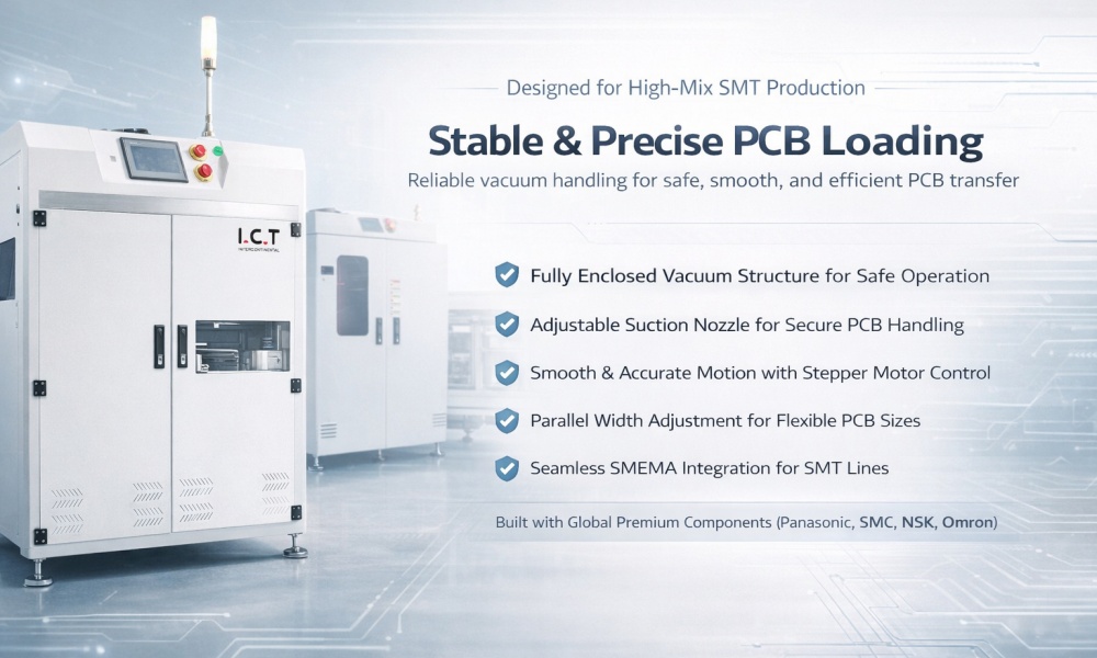 I.C.T PCB マガジン真空吸引 ローダ