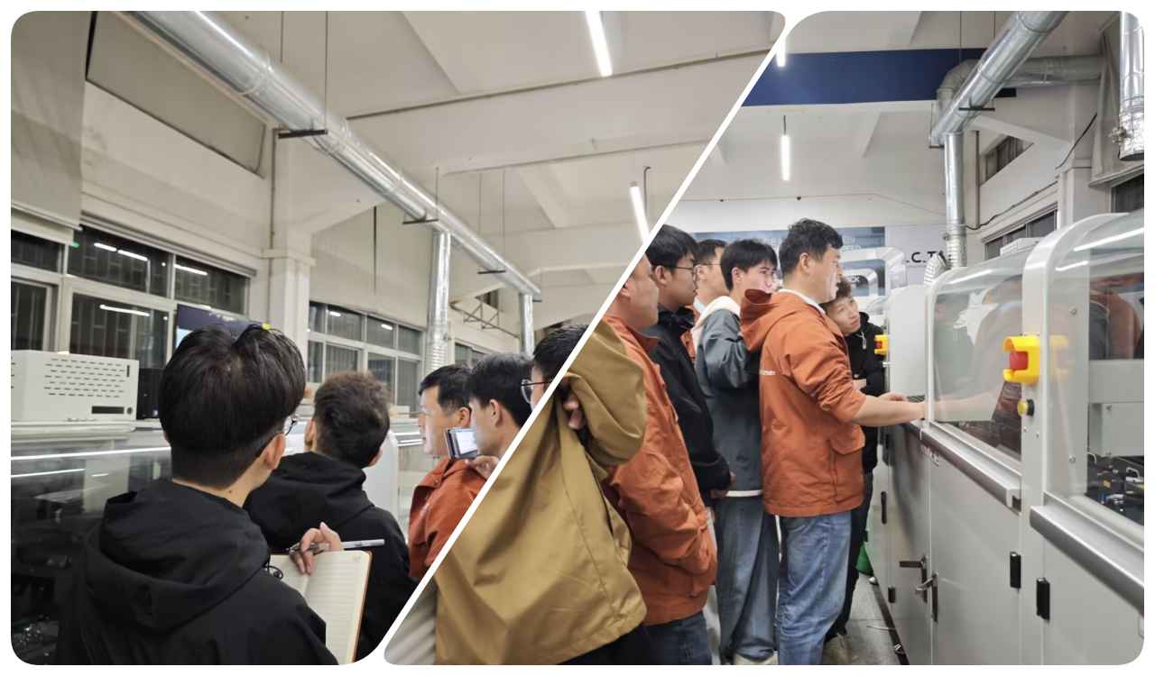 I.C.T エンジニアが選択的ウェーブはんだ付けトレーニングを受ける