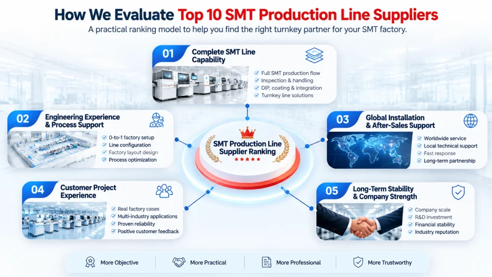 トップ 10 SMT 生産ライン サプライヤーを評価する方法.webp